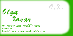 olga kosar business card